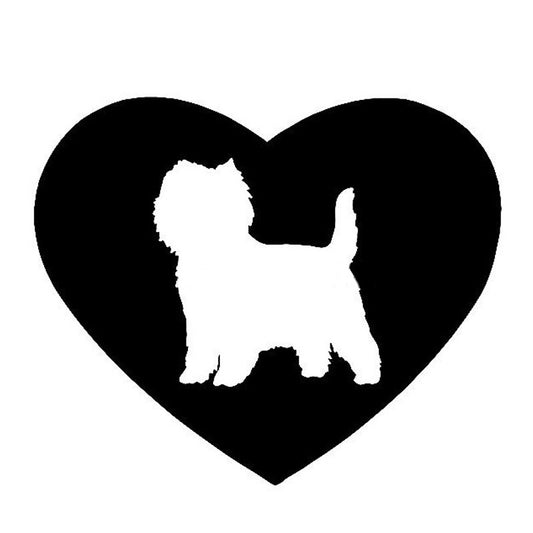 New Fashion 14*11.5CM Love Cairn Terrier Dog Car Sticker Cartoon Pet Dog Motorcycle Car Stickers And Decals