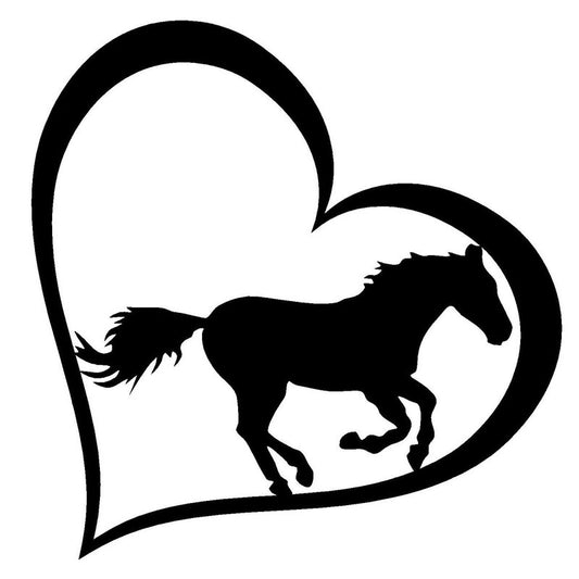 Fashion 14*14CM Horse Heart Lovely Animal Car Styling Bumper Decal Car Stickers Accessories