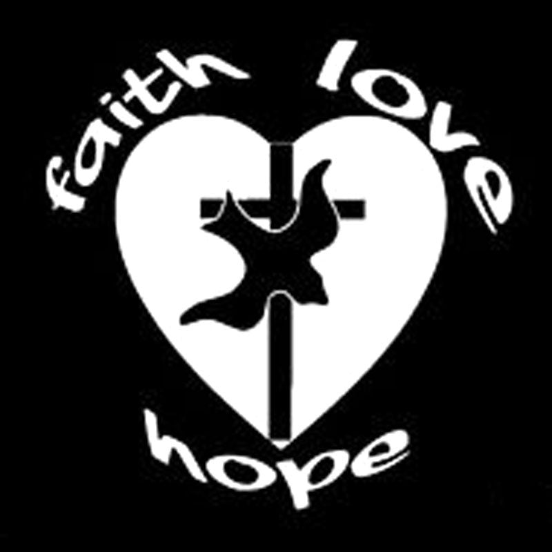 New Brand 18CM*18CM Faith Hope Love Car Vinyl Window Decal Sticker Christian Cross For Cars Creative Sticker Decoration