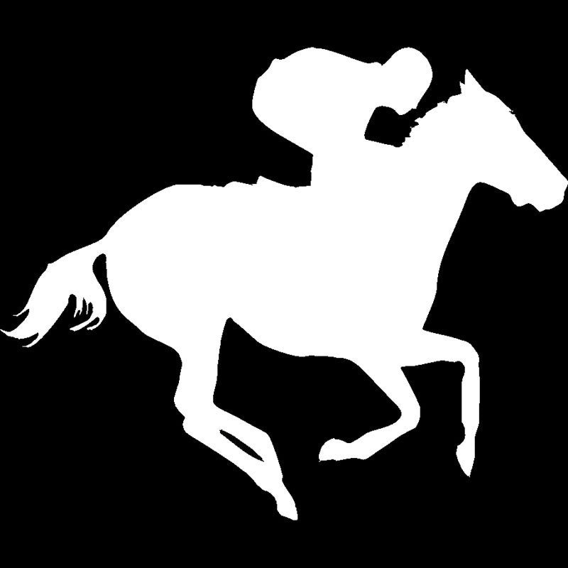 High-quality 1PCS 18.2*15.2CM Horse Racing Decals Personalized Car Stickers Car Cover Scratches  Decorative Accessories