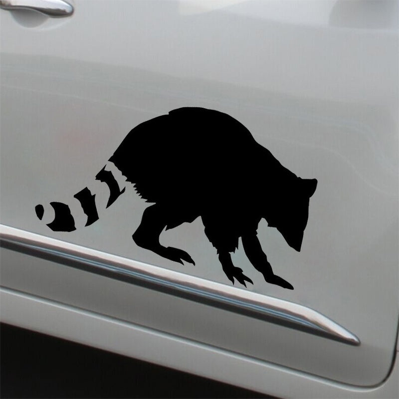 High-quality 1PCS 12.5*20CM Raccoon Bear Vinyl Car Sticker Decal Funny Cute Animal Body Decoration Accessories