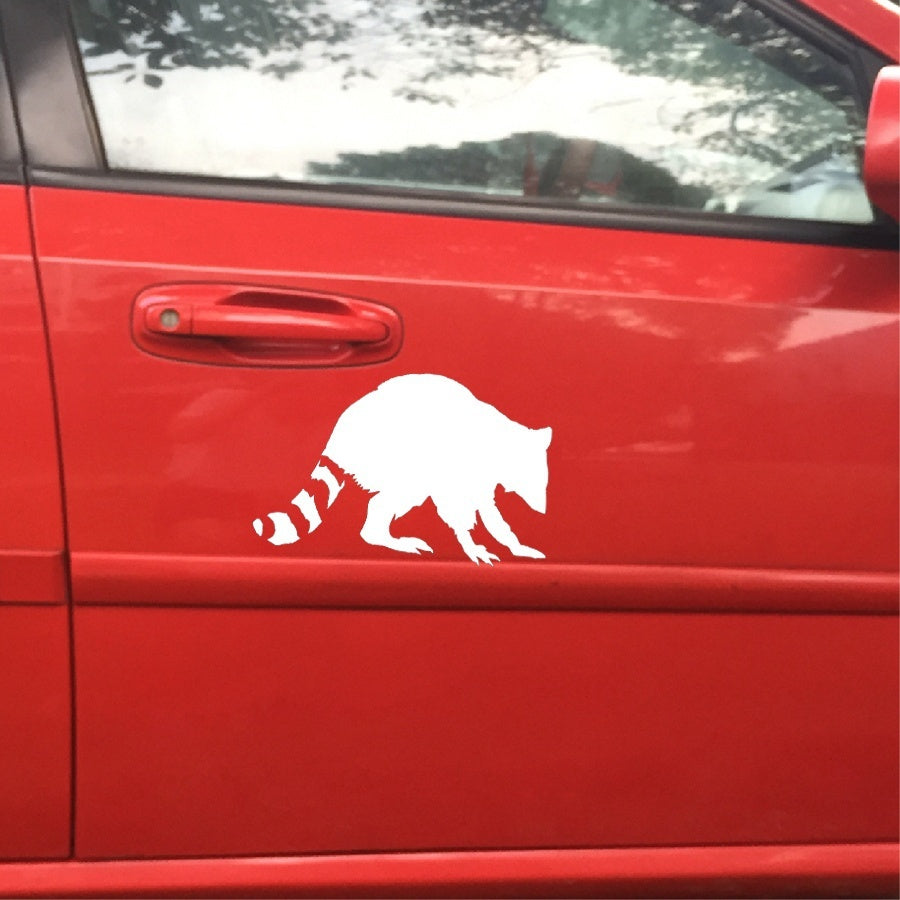 High-quality 1PCS 12.5*20CM Raccoon Bear Vinyl Car Sticker Decal Funny Cute Animal Body Decoration Accessories