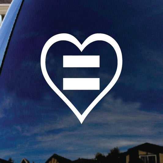 High-quality Human Rights Equal Sign Heart Car Truck Laptop Sticker Decal 4inch Tall