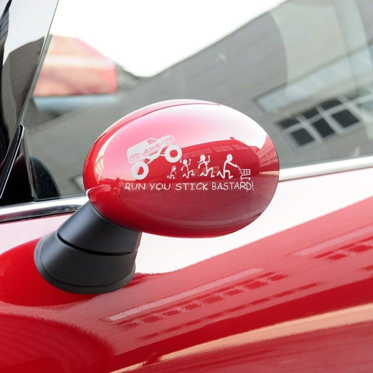 New Fashion 1PCS 10*21cm Funny Car Sticker RUN U STICK BASTARDS Funny Family Vinyl Decal Moto Decorative Sticker Car Styling