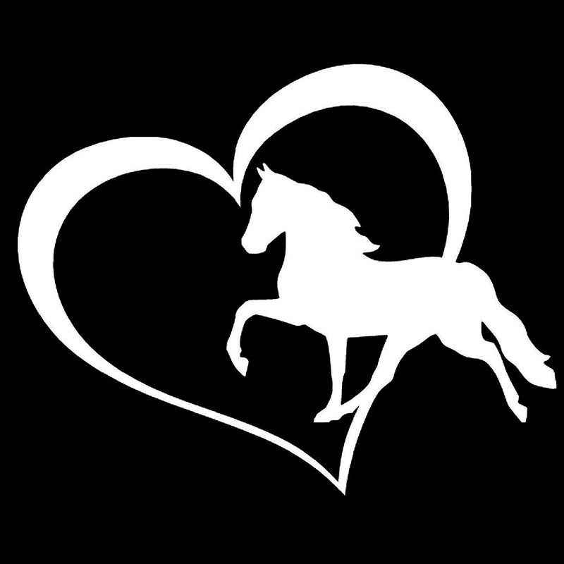 2018 NEW 1PCS 20cm x 17cm Horse Love Heart Vinyl Decal Sticker Car Window Bumper Pony Funny Sticker