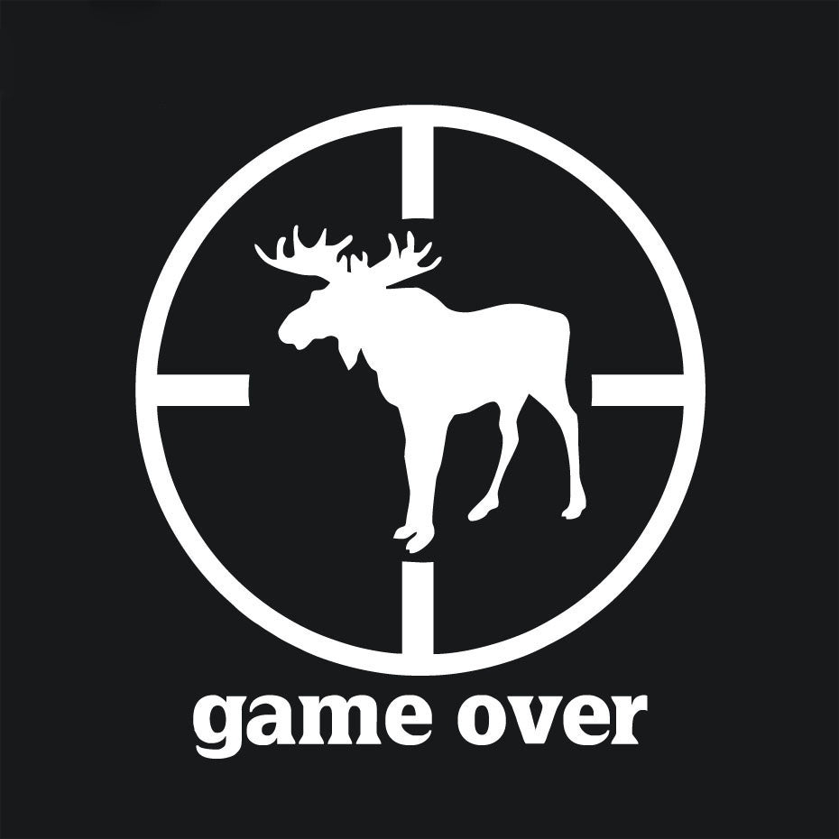 New Brand 1PCS 13.4*15.3CM Game Over Moose Goat Hunting Styling Car Sticker Accessories Waterproof Funny Vinyl Decals