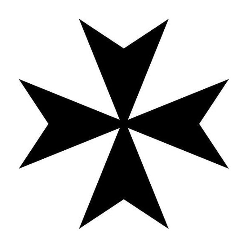 Hot 9.5*9.5CM Maltese Cross  Car Sticker Cartoon Motorcycle Vinyl Decals