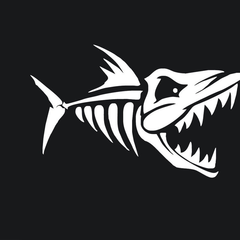 High-quality 1PCS 15.3*9.5cm Fish Bones Car Stickers for Motorcycles Car Decor Waterproof Vinyl Decal Go Fishing Outdoor Car Sticker