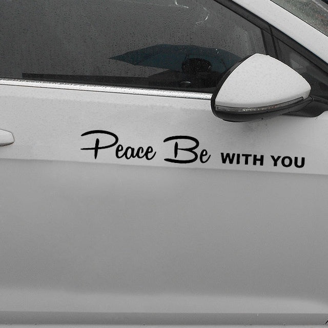 New Brand 1PCS 17.8*6.8CM PEACE BE WITH YOU Calssic Car Stickers Christian Religious Vinyl Car Styling Decals Black