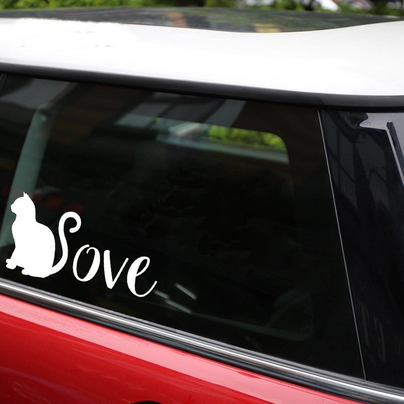 New Fashion 1PCS 20CM*9.67CM Cat Decal Love Cats Sticker Cat Car Decal Vinyl Decal