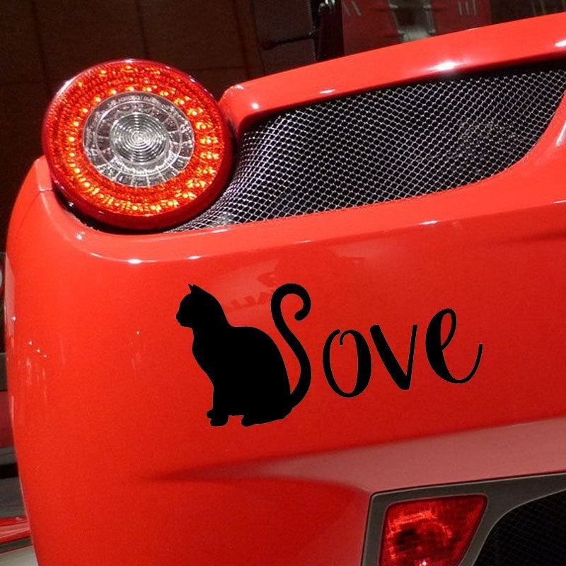 New Fashion 1PCS 20CM*9.67CM Cat Decal Love Cats Sticker Cat Car Decal Vinyl Decal