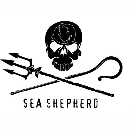 2018 NEW 1PCS 17.8CM*12.8CM Skullhead Sticker Anti Whaling Whale War Pirate Decal Car Stickers Car Styling Black White