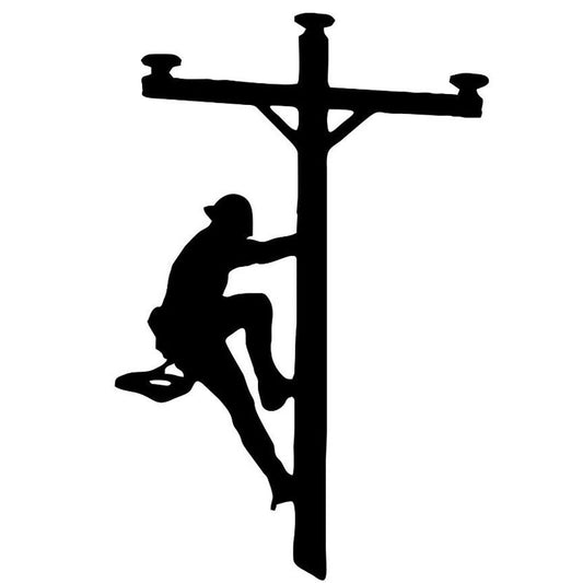 2018 NEW 9cm*13.7cm Lineman Electrician Hero Power Pole Fun Vinyl Car Sticker Decals Decor