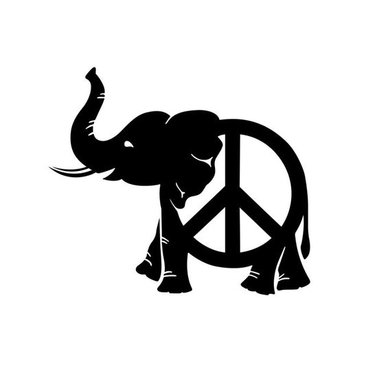 New Brand 1PCS 11*9.5CM Peace Elephant Sticker Car Styling Animal Stickers Car Decoration Stickers Car Body Stickers and Decals