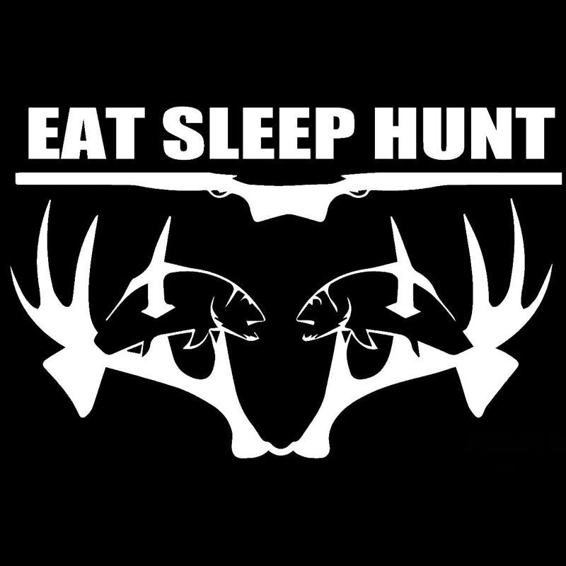 High-quality 1PCS 29.2CM*18.6CM Eat Sleep Hunt JDM Funny Vinyl Decal Sticker Car Styling Accessories Motorcycle Car Stickers Black White