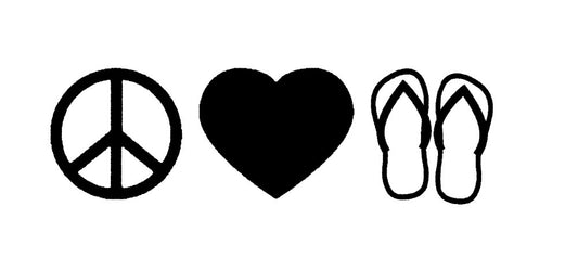 2018 NEW 4 Color Factory Outlets Car Sticker Heart Shape Peace Sign Flip-flops Car Styling Motorcycle Waterproof  Vinyl Decal