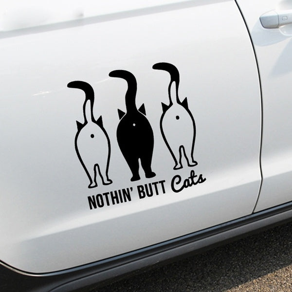 New Brand 1PC 11.5*12.5cm Car Styling Stickers Nothing Butt Cats Animals Car Stickers Vinyl Decal Personality Waterproof Accessories
