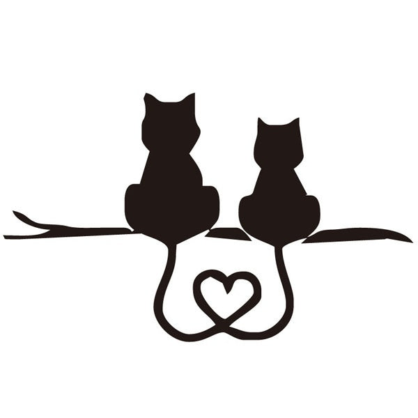 Fashion 1PCS 17.8*10.8CM Cats Resting Together Car Sticker Cat Lover Vinyl Self Adhesive Auto Car Head Car Styling Animal Decals