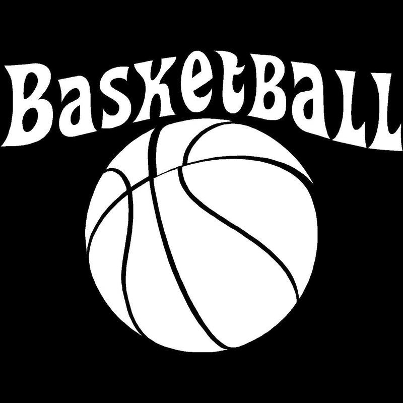 Hot 12CM*9CM Basket Ball Sports Cartoon  Car Styling Sticker Motorcycle Car Decal Accessories Black Sliver C8-0375red white
