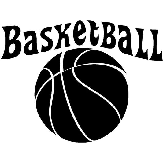 Hot 12CM*9CM Basket Ball Sports Cartoon  Car Styling Sticker Motorcycle Car Decal Accessories Black Sliver C8-0375red white