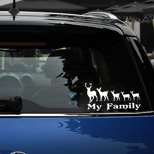 Fashion 1pcs 12*23cm My Deer Family Vinyl PVC Decal Sticker Car Truck Motorcycle Sticker Decal