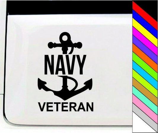 NAVY VETERAN Vinyl Decal Car Door Window Sticker for Cars, Trucks, Windows, Walls, Laptop