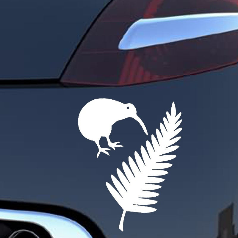 11.4*15CM 7 Colors Cute Animal Little Bird  Zealand Fern Car Sticker  Waterproof  Vinyl Decal