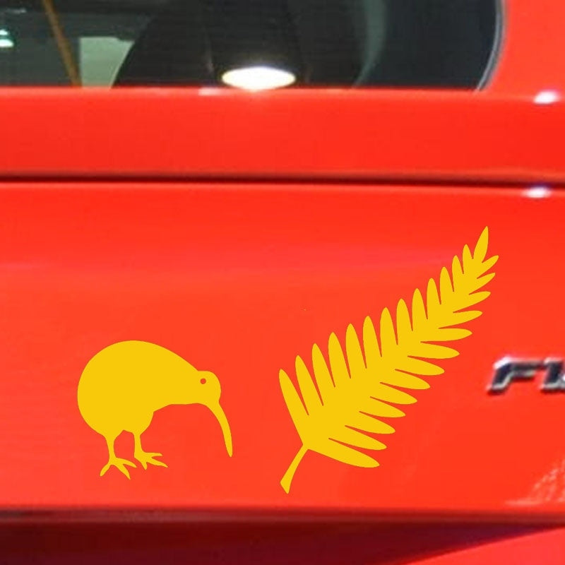 11.4*15CM 7 Colors Cute Animal Little Bird  Zealand Fern Car Sticker  Waterproof  Vinyl Decal