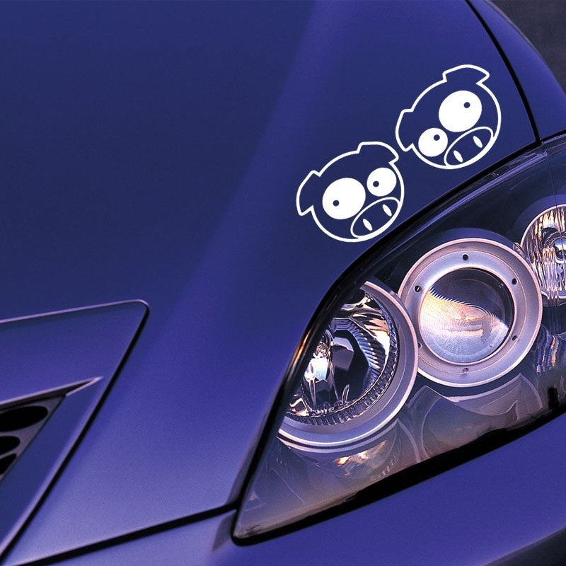 2018 NEW 15*15cm Animal Head Pig Car Sticker for Motorhome Truck Minicab Window Motorcycles Car Styling  Vinyl Decal 7 Colors