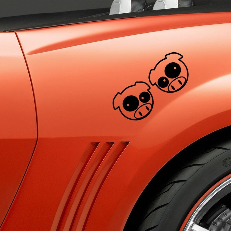2018 NEW 15*15cm Animal Head Pig Car Sticker for Motorhome Truck Minicab Window Motorcycles Car Styling  Vinyl Decal 7 Colors