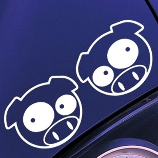 2018 NEW 15*15cm Animal Head Pig Car Sticker for Motorhome Truck Minicab Window Motorcycles Car Styling  Vinyl Decal 7 Colors
