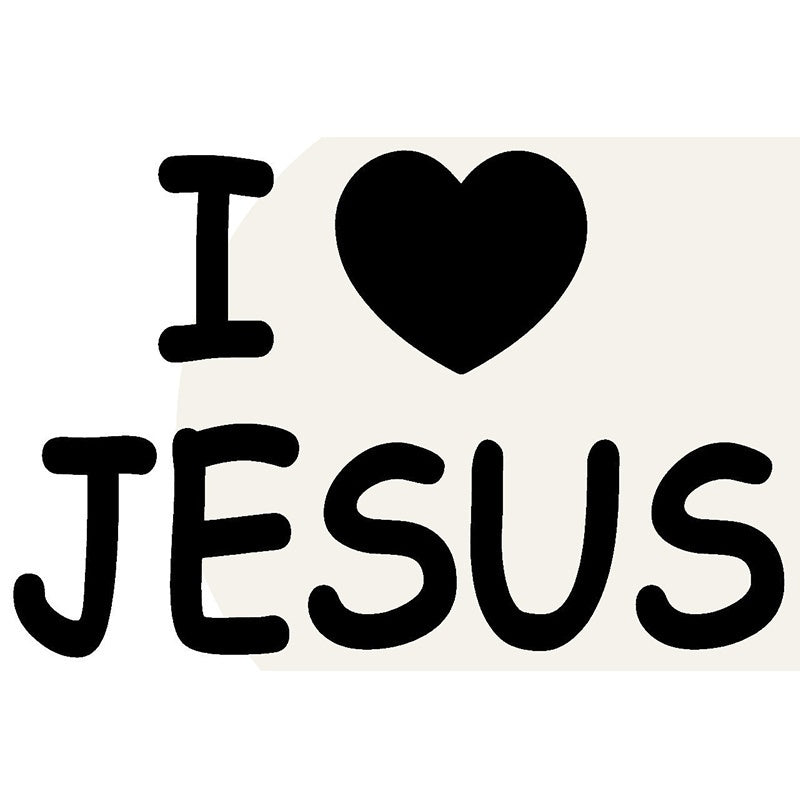 I Love Jesus Heart-shaped Pattern Devout Christian Believer Car Sticker for Laptop Kayak Vinyl Decal 7 Color