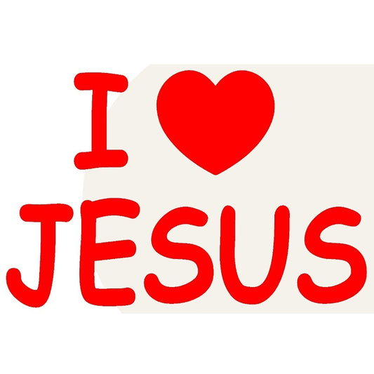 I Love Jesus Heart-shaped Pattern Devout Christian Believer Car Sticker for Laptop Kayak Vinyl Decal 7 Color