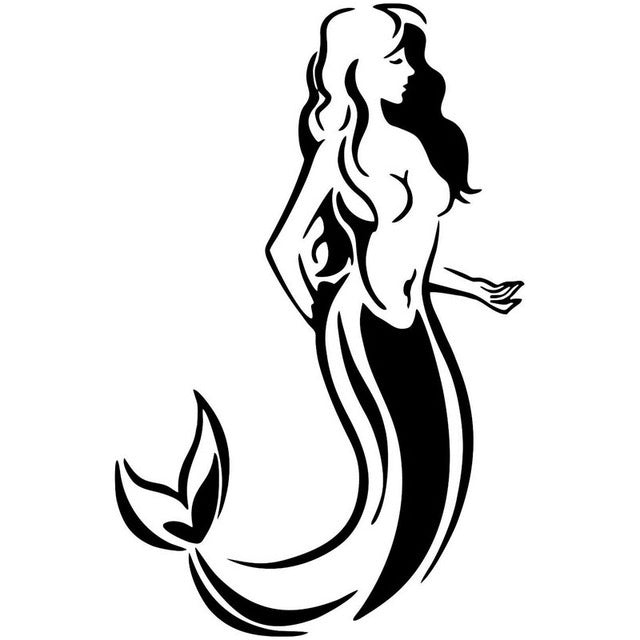 Fashion 1PCS 13*20CM Mermaid Tribal Fantasy Ocean Girl Fish Car Window Vinyl Decal Stickers