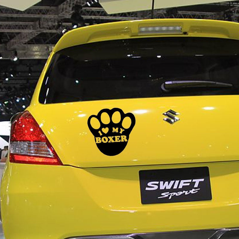 New Fashion I Love My Boxer Paw Print Dog Car Truck Window Sticker Vinyl Decal