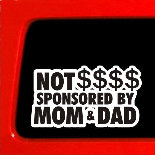 New Brand Not sponsored by Mom and Dad JDM Vinyl Decal Car window sticker