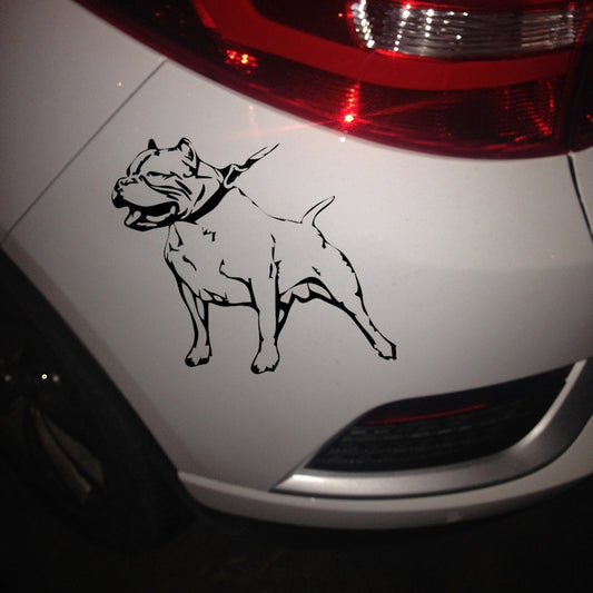 New Brand 1PCS 16.6*20CM American BulldogLovely Pet Dog Decoration Vinyl Rear Windshield Car Stickers Decal