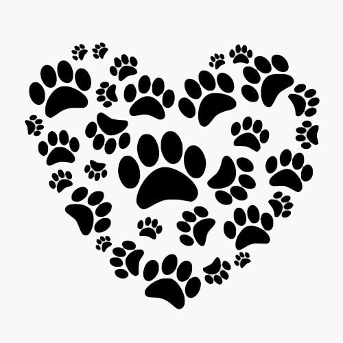 1PCS 17*17CM Heart Dog Paws Print On Your Heart Car Sticker Decal Dog Paw Auto Car Door Window Body Styling