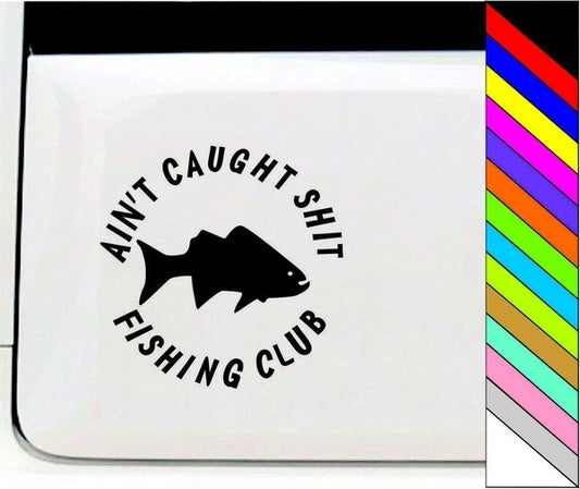 Fashion 100mmx100mm Matte Black Fishing Club Fish Funny Car Boat Decal Vinyl Sticker