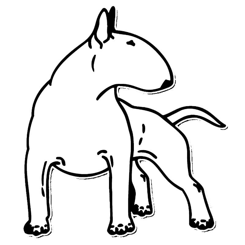 New Brand 12.3*14CM Bull Terrier Dog Car Bumper Stickers Funny Decals Car Styling Decoration Accessories