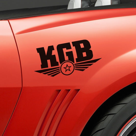 New Brand Ruthless Solemn Military Flag KGB Soviet Spy Russian Car Sticker for Bumper Door Laptop Kayak Home Car Decor Vinyl Decal