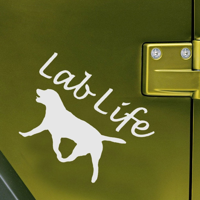 High-quality  Pet Lab Life Sticker Labrador Retriever Car Window Animal prints dog Golden Retriever Vinyl Decal Truck Bumper motorcycles