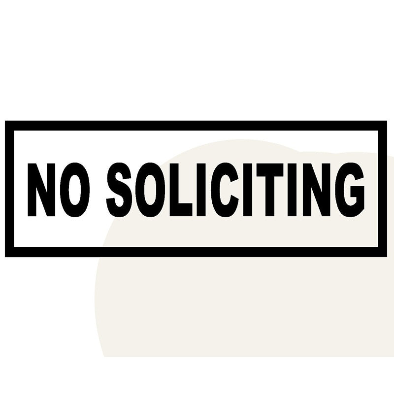 High-quality No Soliciting Abstract Artistic Lettering Casual Sticker for Window Motorcycle Laptop Vinyl Decal 4Colors