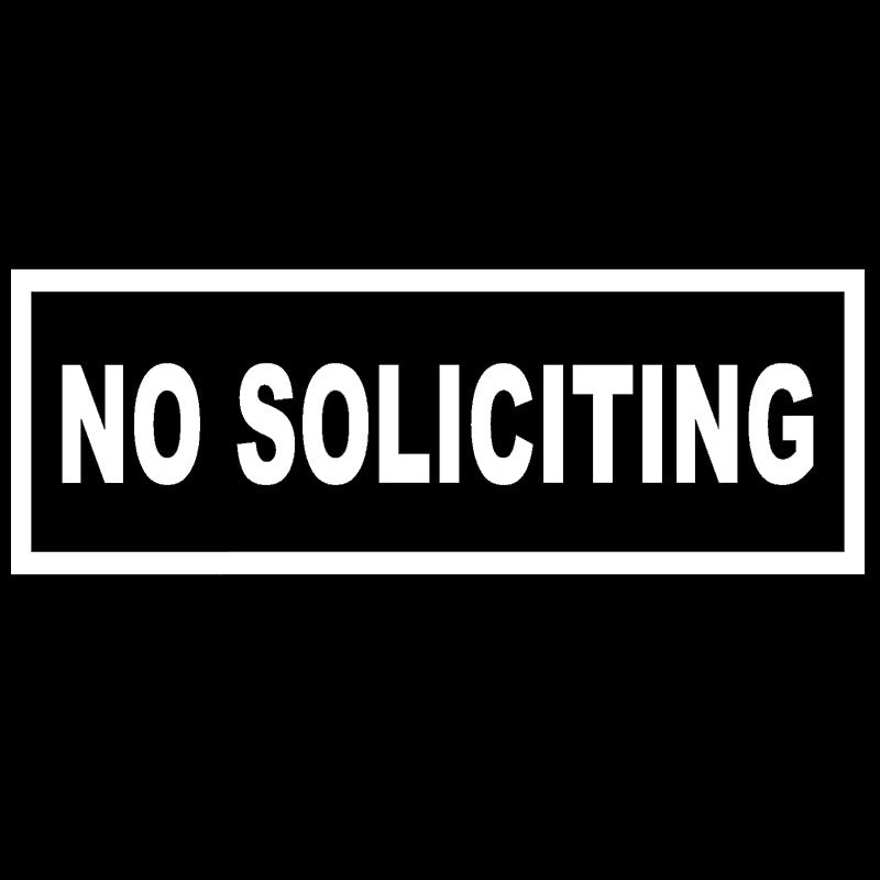 High-quality No Soliciting Abstract Artistic Lettering Casual Sticker for Window Motorcycle Laptop Vinyl Decal 4Colors