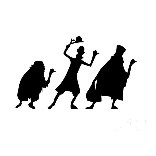 New Brand Horror Movie Haunted Mansion Hero Threesome Funny Car Sticker for Wall Motorcycles Auto Door Laptop Kayak Vinyl Decal 4 Colors