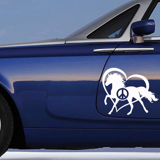 High-quality 1PCS 16.5*20CM Love Horse Animal Vinyl Car Sticker Decal Car Decoration Accessories