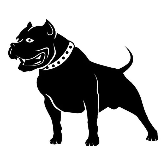 1PCS 17*20CM Pitbull Black Dog Car Stickers Cute Waterproof Vinyl Decal Car Styling Bumper Decoration