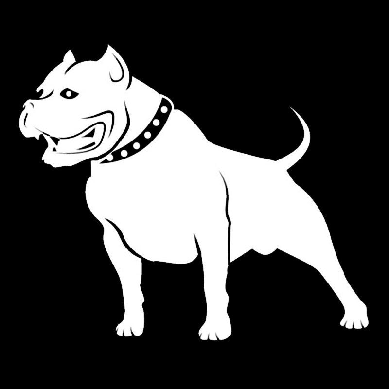 1PCS 17*20CM Pitbull Black Dog Car Stickers Cute Waterproof Vinyl Decal Car Styling Bumper Decoration