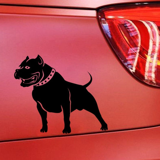 1PCS 17*20CM Pitbull Black Dog Car Stickers Cute Waterproof Vinyl Decal Car Styling Bumper Decoration