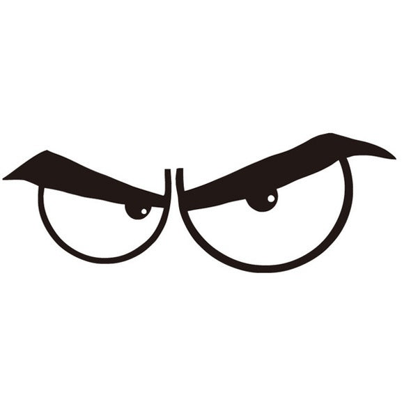 High-quality 1PCS 17*6CM Funny Angry Eyes Vinyl Car Sticker Angry Eyes Vinyl Removable Car Styling Accessories Decals Modern Adhesive